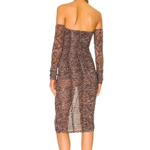 Zarayah Midi Dress in Acid Snake